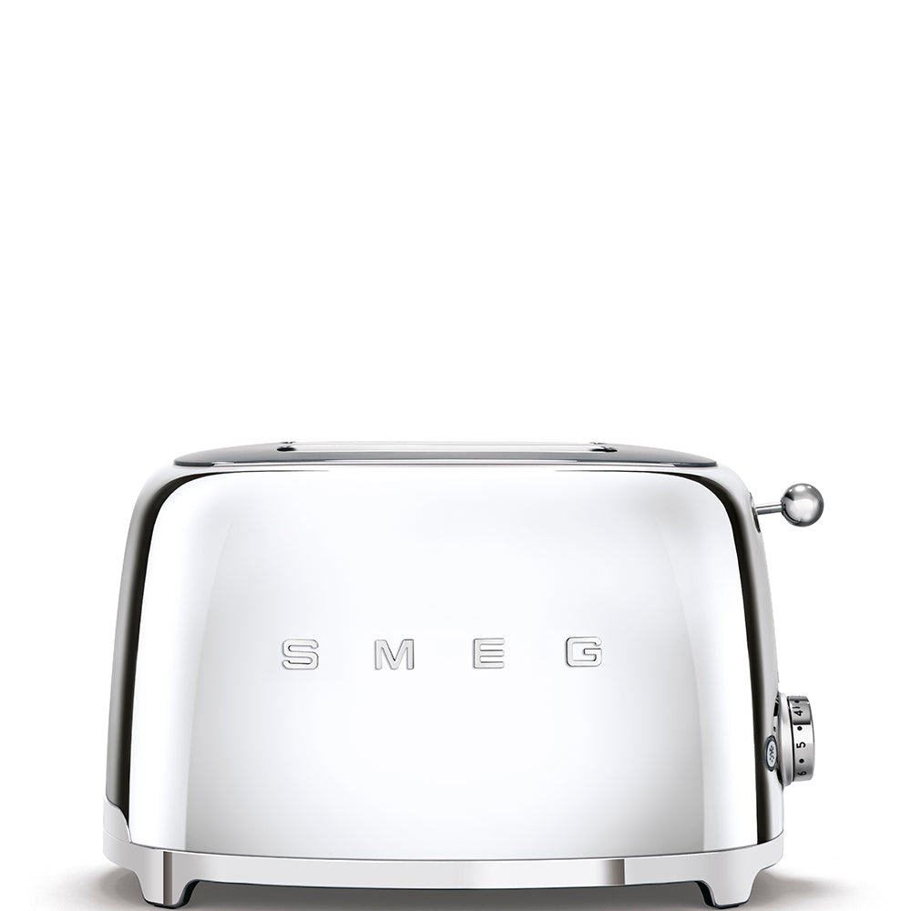 Tostadora Smeg estilo años 50 con acabado cromado para 2 rebanadas